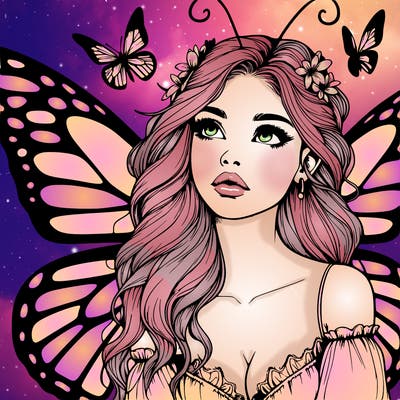 butterfly fairy realistic girl