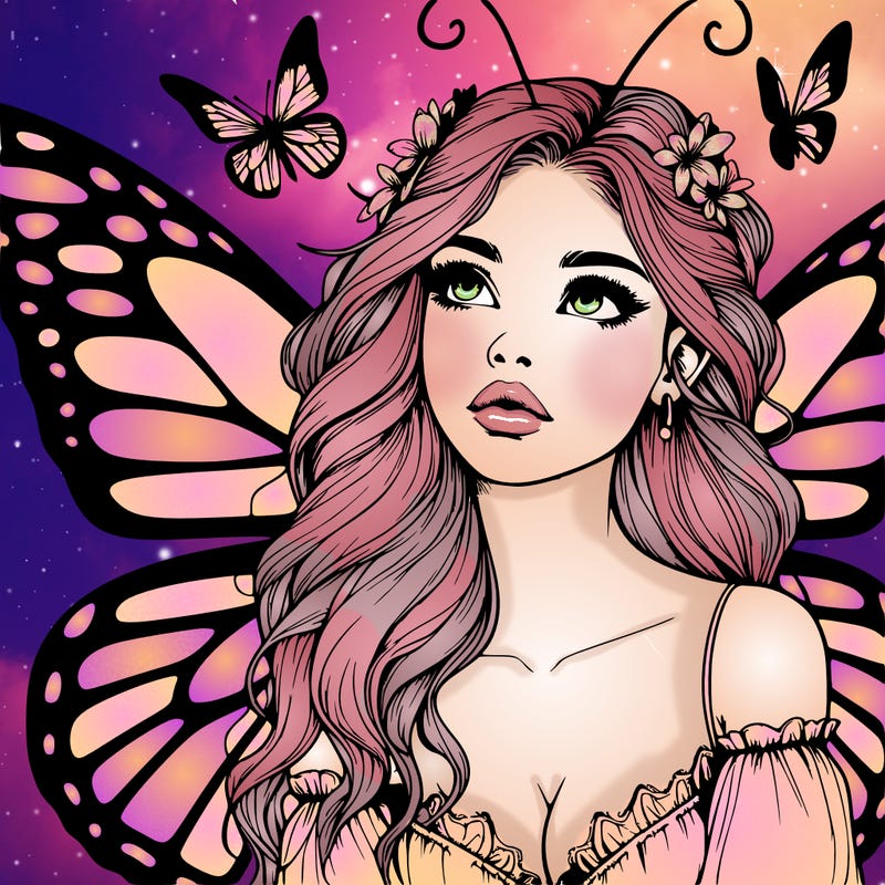 butterfly fairy realistic girl