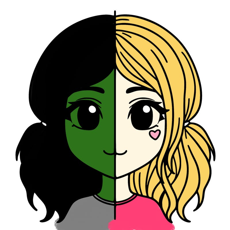 split girl just the face