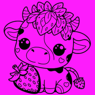 cute strawberry cow