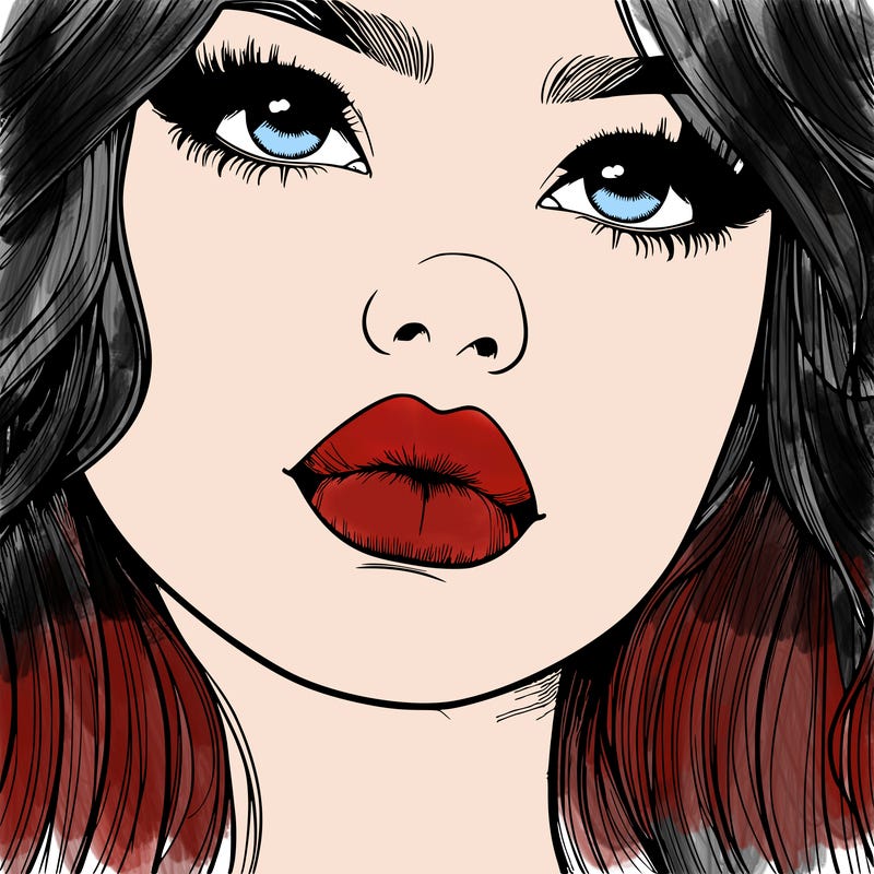 really realistic girl with lips