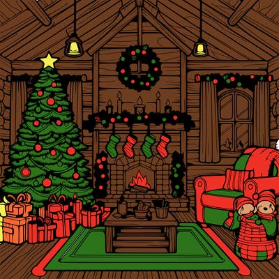 christmas house interior