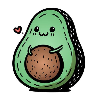 an avocado hugging an avocado