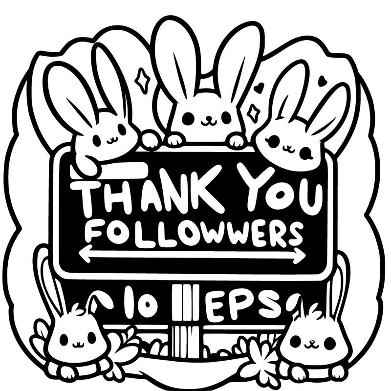 thank you followers for your support! sign with bunnies