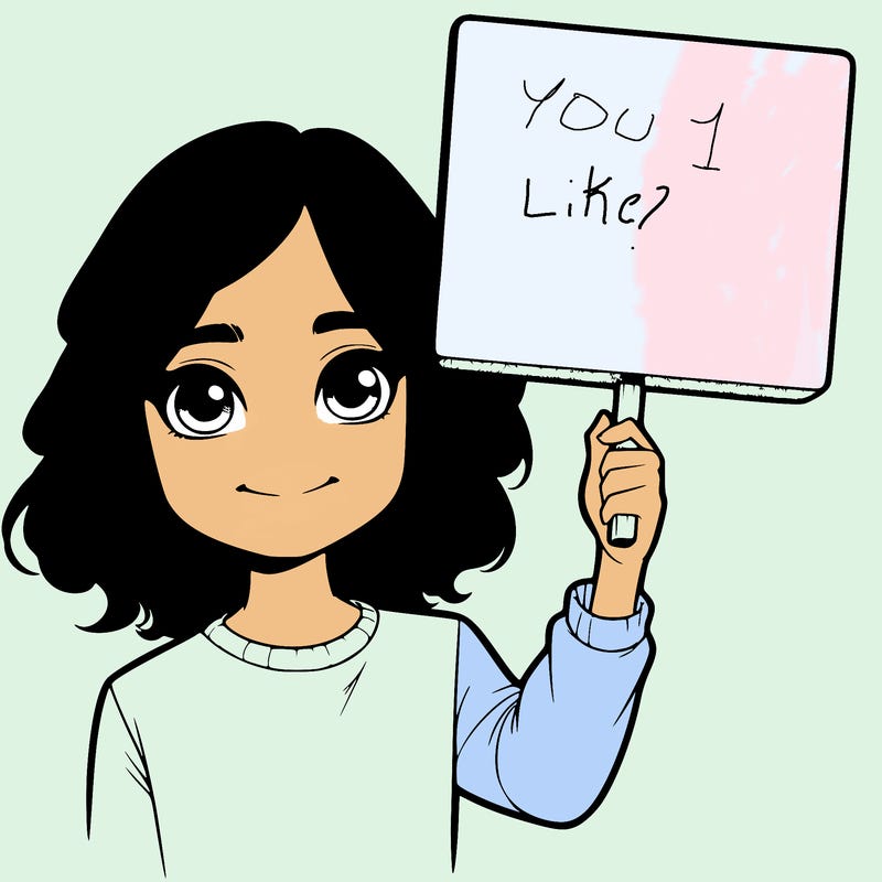 realistic girl holding up a sign