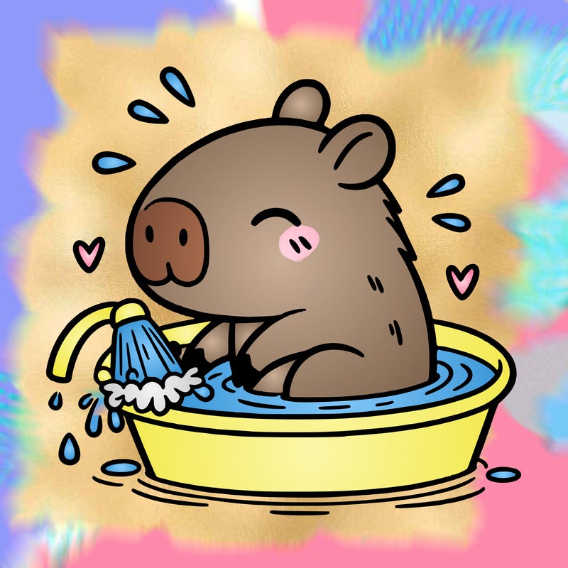 capybara taking a bath