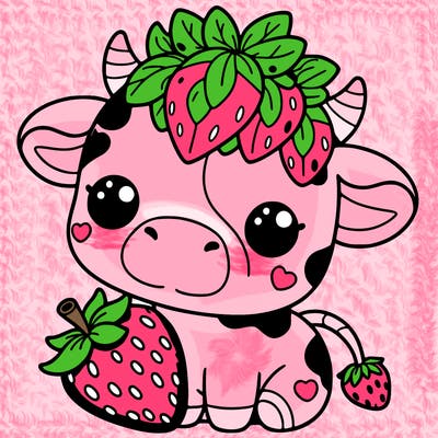 cute strawberry cow
