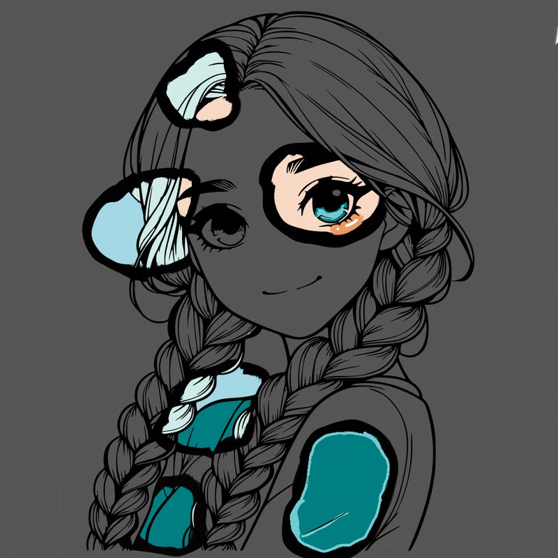 realistic girl with braids