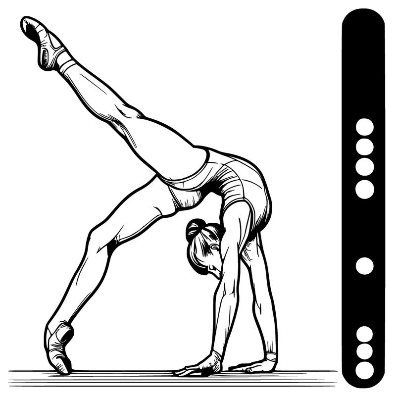 realistic gymnast with plain background