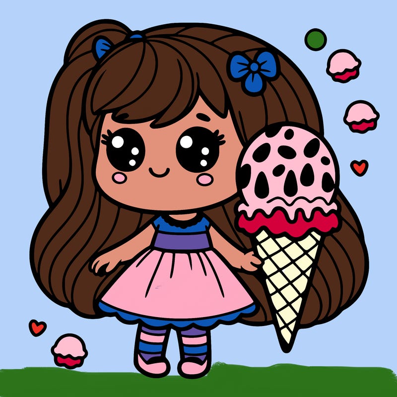 little girl holding a large ice cream cone.