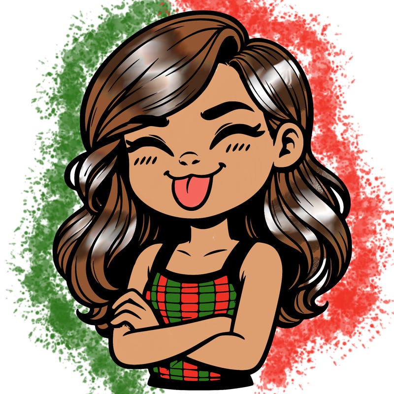 realistic girl crossing her arms and wearing a tank top with her tongue held out she has long hair