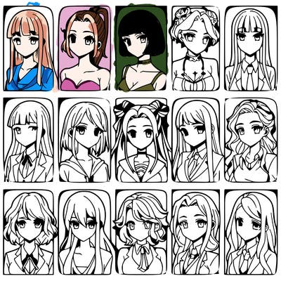 girls that look diffrent anime