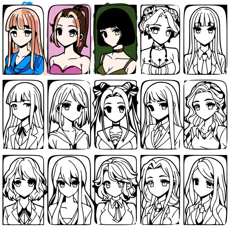 girls that look diffrent anime