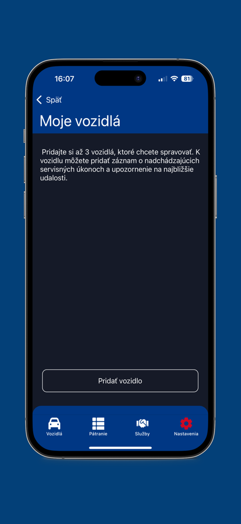 HAKA System+ - Interfaz de la aplicación HAKA System plus que muestra la sección Mis Vehículos para gestionar registros de servicio de automóviles y notificaciones