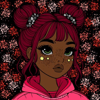 realistic girl with space buns