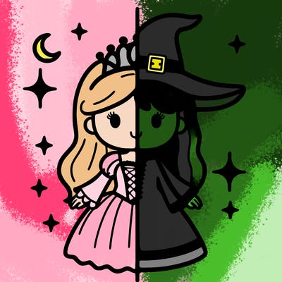 split princess and witch