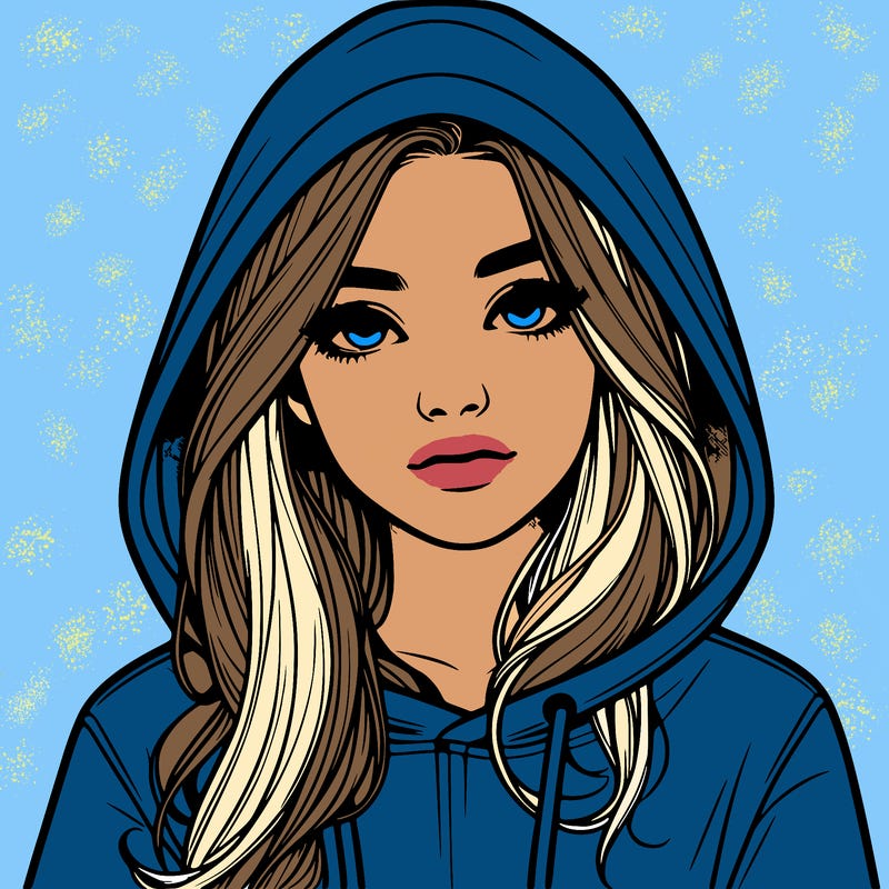 realistic girl with a hoodie