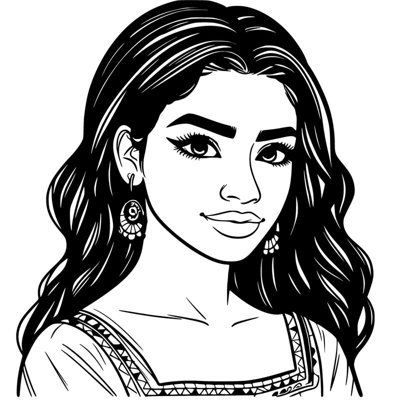 realistic detailed latina woman