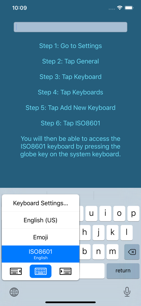 Pasos para habilitar el teclado ISO 8601 en la configuración del iPhone