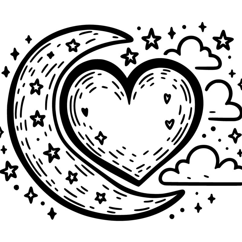 heart moon star