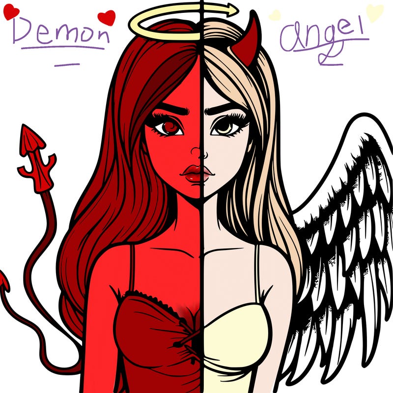 devil vs angel realistic girl