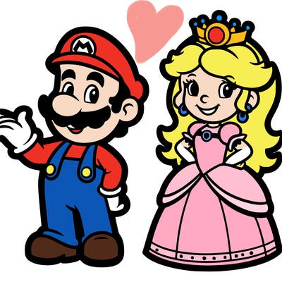mario bros and princess peach