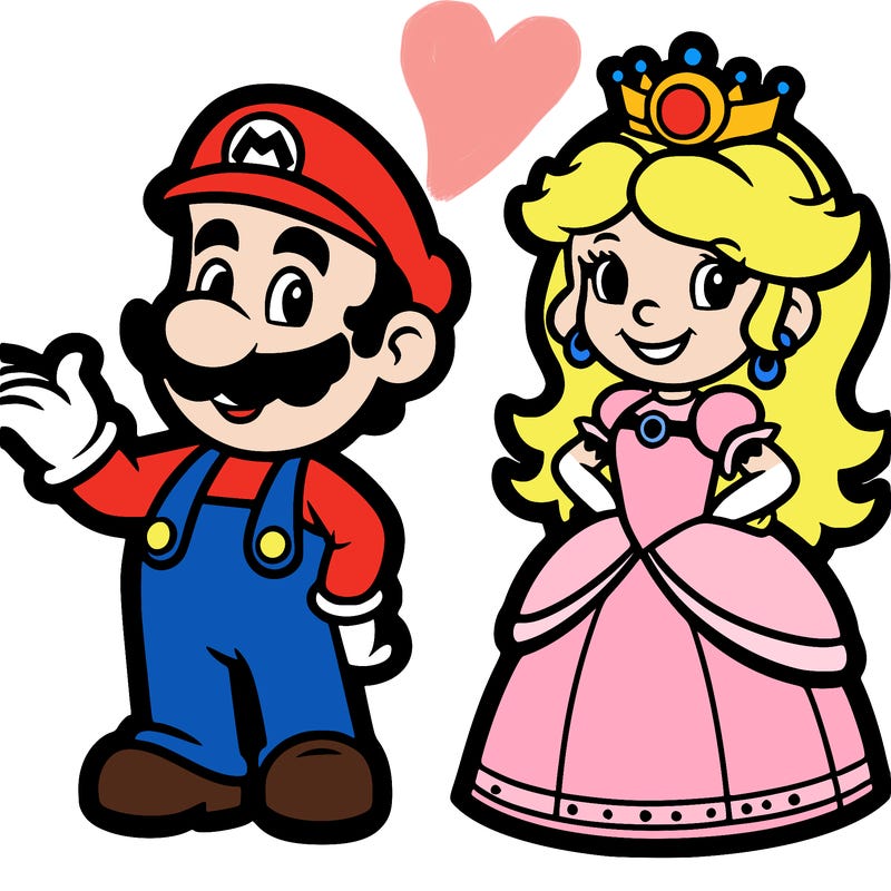 mario bros and princess peach