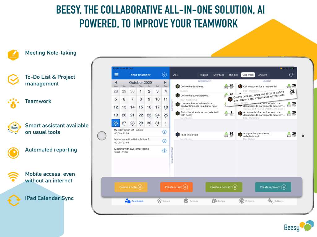 Beesy - Beesy all-in-one collaborative solution for meeting notes and task management on iPad