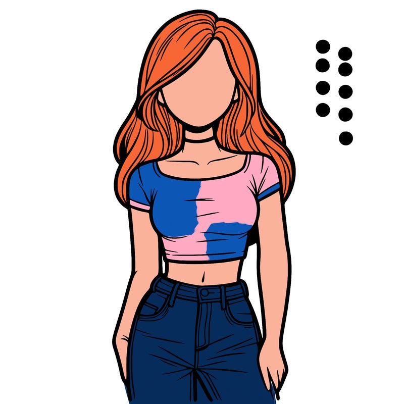 girl with a crop top and jeans