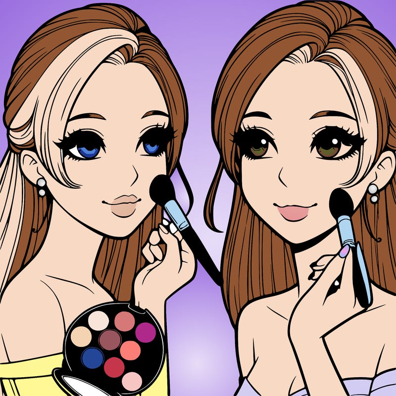 realistic girl doing her makeup