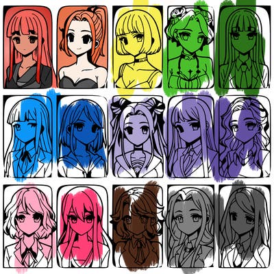 girls that look diffrent anime