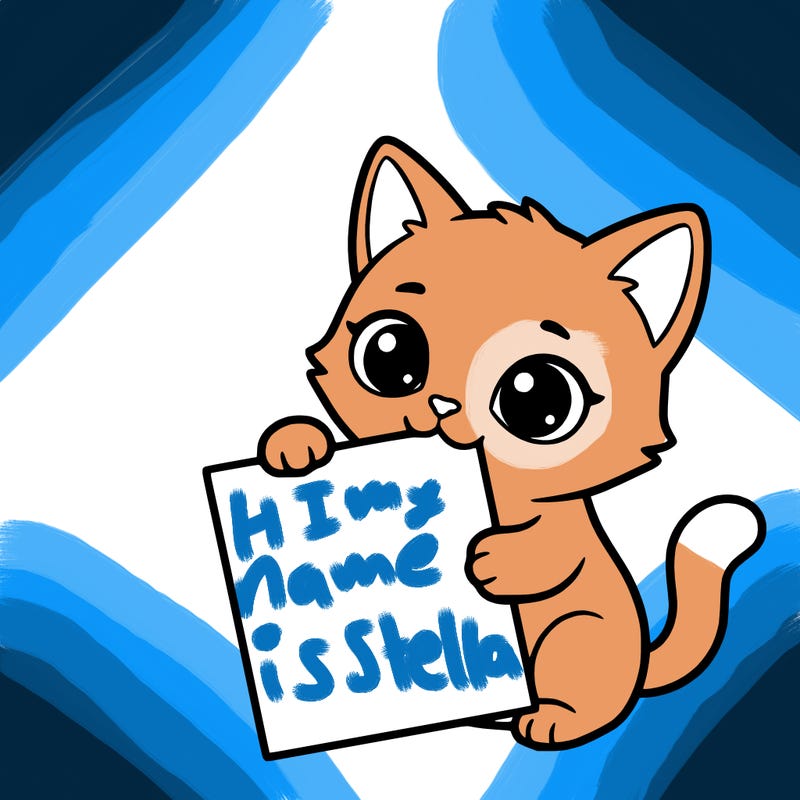 a small cat with a blank sheet of paper in its hand. the cat is sooooooo cute!