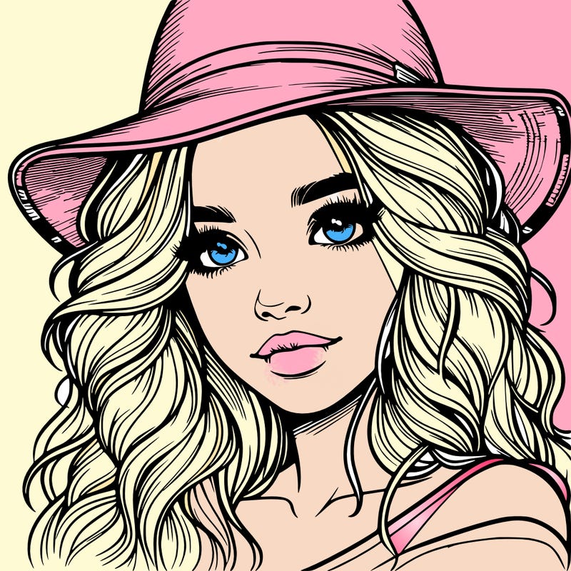 realistic girl with hat