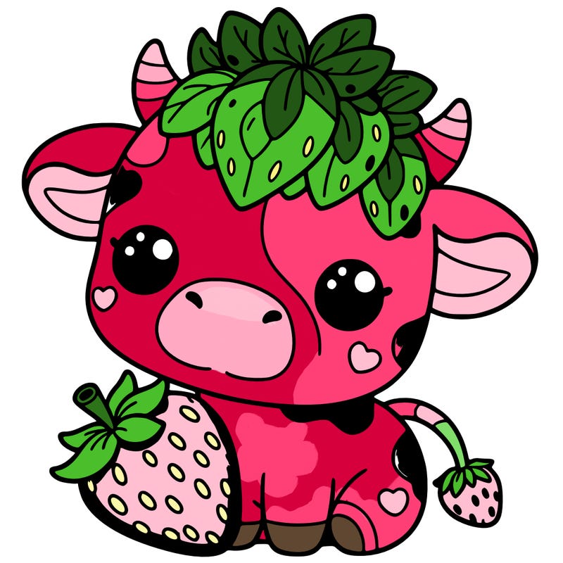 cute strawberry cow