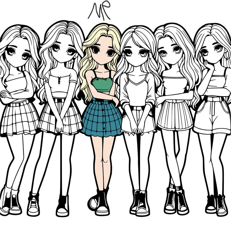 a group of girls realistic