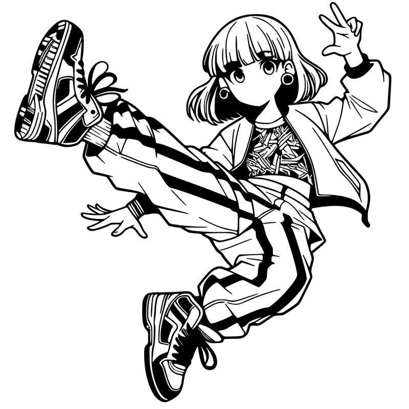 break dancing manga girl