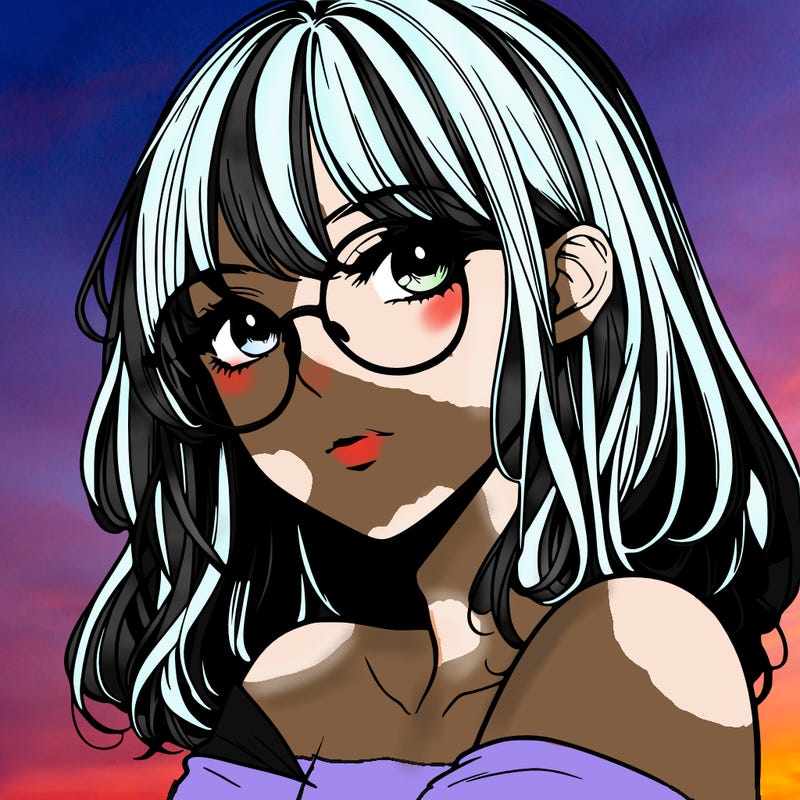 manga woman character with glasses and nice lips