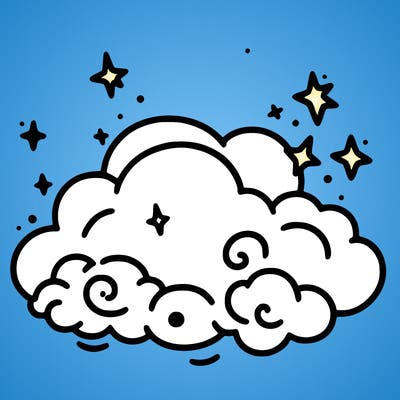 pink starry cloud sky