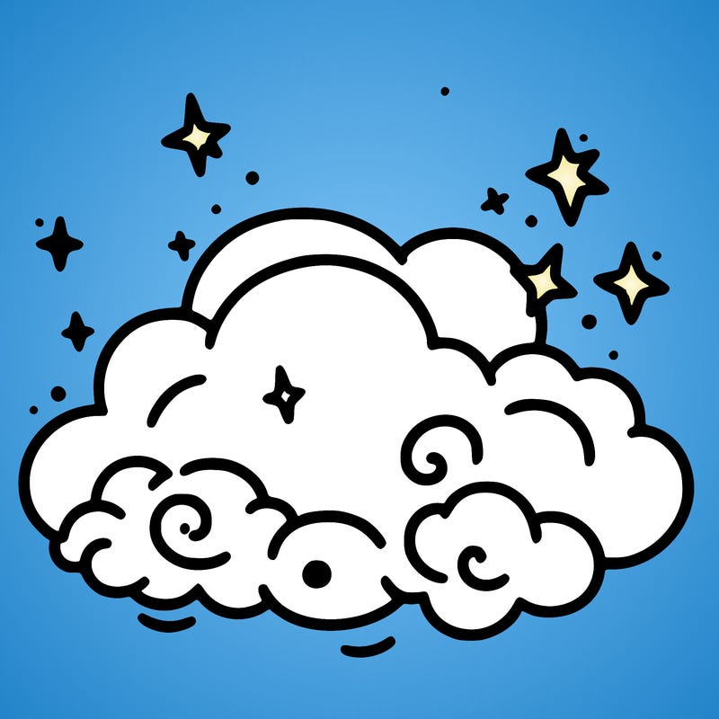 pink starry cloud sky