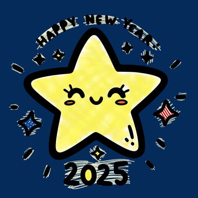 happy new year 2025 star wish
