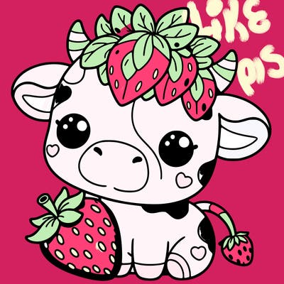cute strawberry cow
