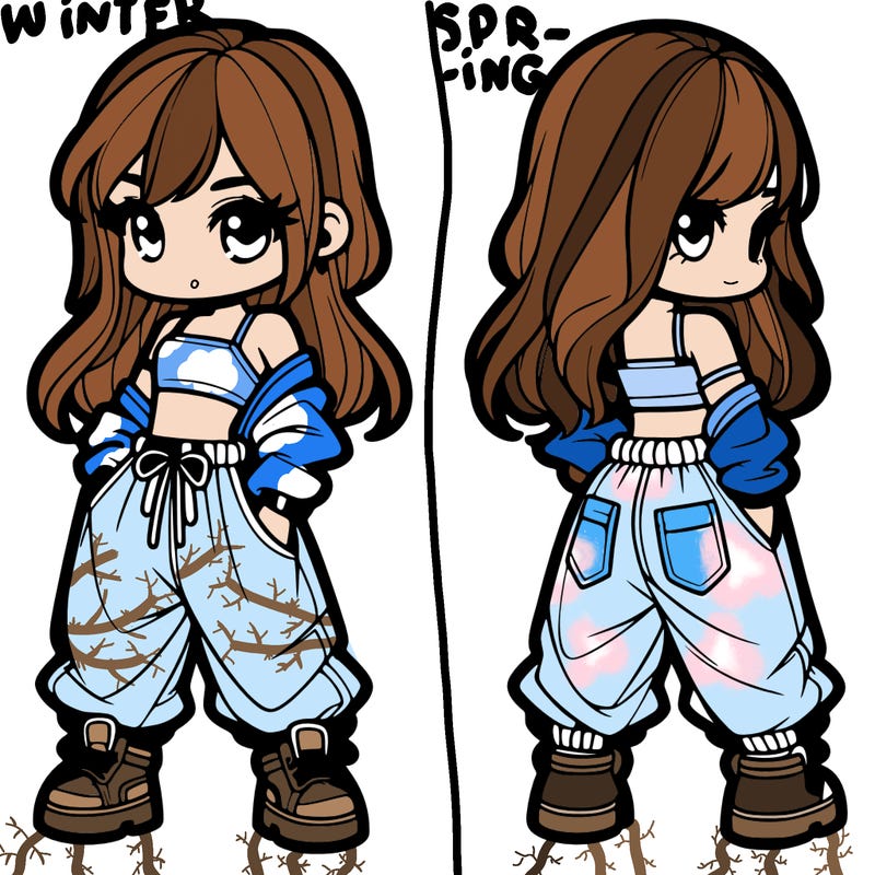 girl in crop top and baggy pants