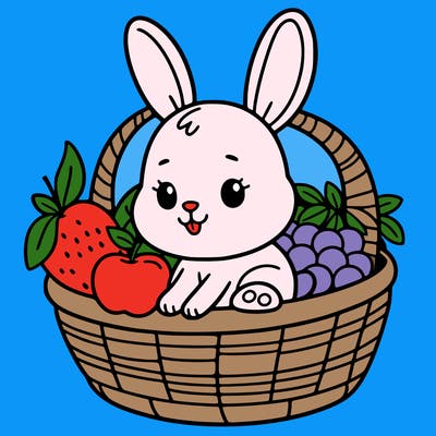 bunny in a fruit basket