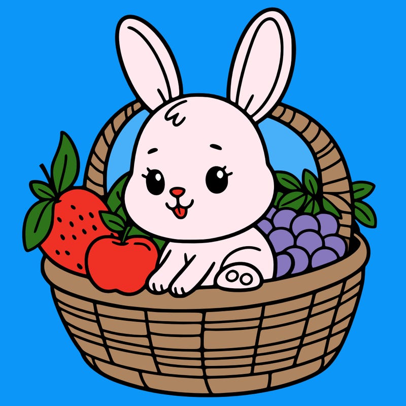 bunny in a fruit basket