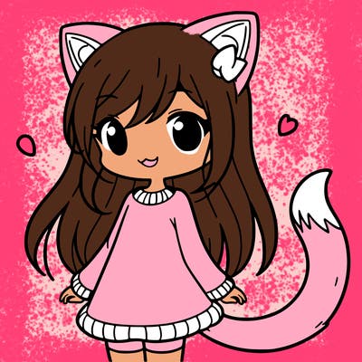 girl with cat ears and tail