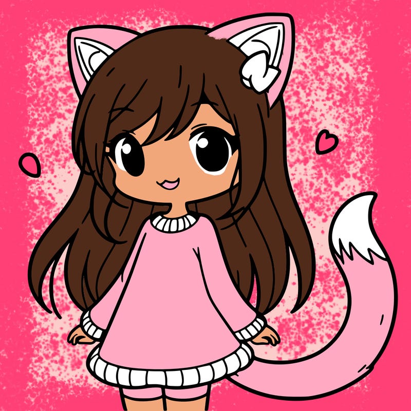 girl with cat ears and tail