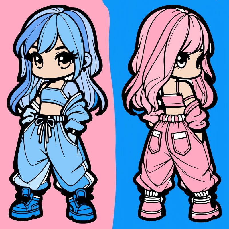 girl in crop top and baggy pants