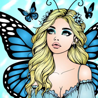 butterfly fairy realistic girl