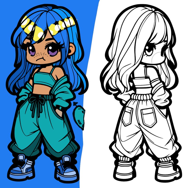 girl in crop top and baggy pants