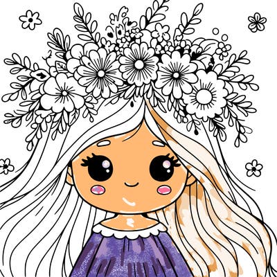 girl with flowers crown